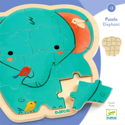 Afbeelding van Djeco puzzel olifant 14st