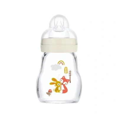 Afbeelding van MAM glazen fles 170 ml 0 tot 6 maanden Speenstroom 1 Wit