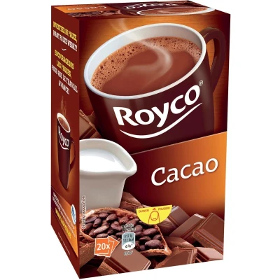 Afbeelding van Royco cacao, pak van 20 zakjes chocolademelk