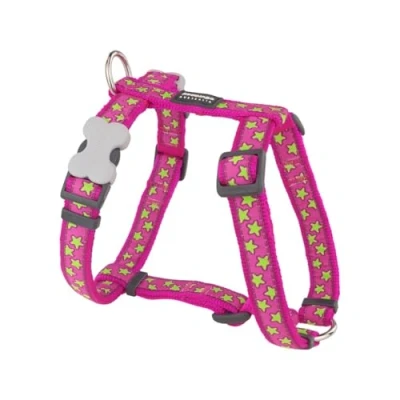 Afbeelding van Hondentuigje Red Dingo STYLE STARS LIME ON HOT PINK 36 54 cm 30 48