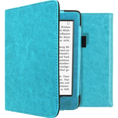Afbeelding van iMoshion Ereader Cover / Hoesje Geschikt voor Tolino Page 2 Vegan Leather Bookcase Lichtblauw