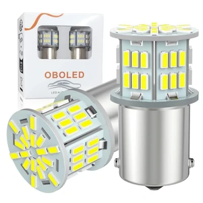 Afbeelding van OBOLED P21W 1156 LED lampen 54SMD BA15S 7506 1141 voor RV interieur autolampen achteruitrijlicht DRL dagrijverlichting richtingsrem mistrem achter 12 V 24 2 stuks
