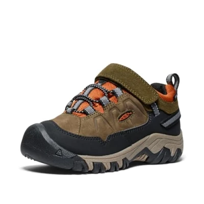 Afbeelding van KEEN Targhee 4 lage waterdichte wandelschoenen, uniseks, kinderen, Donkere olijf gouden vlam