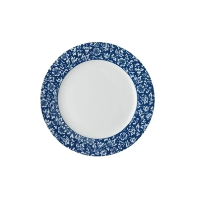 Afbeelding van Laura Ashley Blauw Sweet Allysum Set 4 Platte Borden 20 Cm Wit Porselein