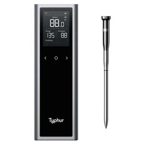 Afbeelding van Typhur Sync One 6 sensor probes Draadloze vleesthermometer BBQ thermometer Bluetooth &amp; WiFi Waterdicht en hittebestendig Batterijduur tot 50 uur Slimme app integratie Compact met laadstation Voor elke kookstijl