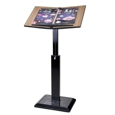 Afbeelding van Porte Menu Restaurant Exterieur Réglable Présentoir pour Menus Incurvés Support de Sol Robuste avec Clip Amovible Affiche Sur Pied Entreprises Restaurants Centres Commerciaux