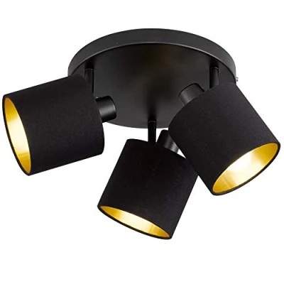 Image de Plafonnier tommy noir mat 3x28w e14