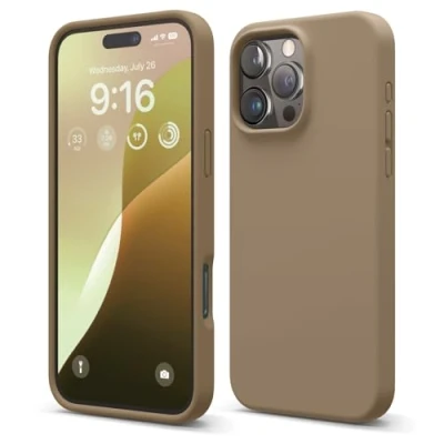 Afbeelding van elago Compatibel met iPhone 16 Pro Max hoesje, hoogwaardige vloeibare siliconen hoes, volledige beschermhoes, schokbestendig, slanke telefoonhoes