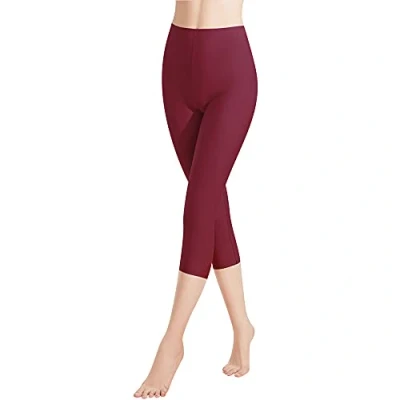 Afbeelding van Libella 4161 VA 1/3 pack 3/4 leggings katoen dames hoge taille meerkleurig slim fit fitnessbroek meerkleurig, 1 x wijnset