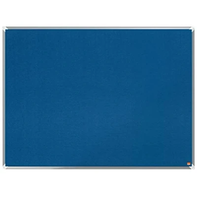 Afbeelding van Nobo Prikbord vilt, 1200 x 900 mm, aluminium frame, wandmontage door de hoeken, Premium Plus, blauw, 1915189