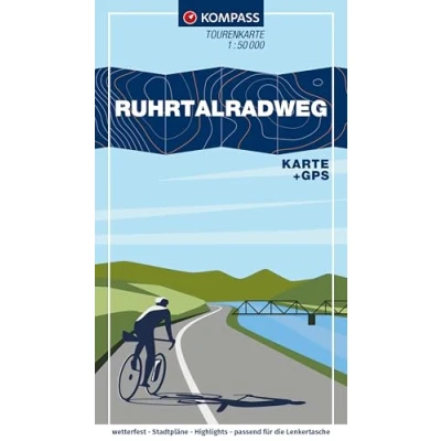 Afbeelding van KOMPASS Fahrrad Tourenkarte Ruhrtalradweg 1:50.000