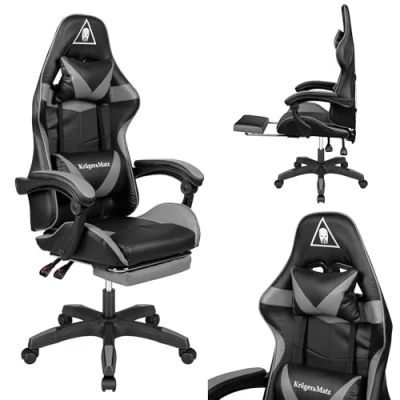 Afbeelding van Krüger&amp;Matz KM0790GREY Warrior GX 150 gaming stoel, grijs zwart