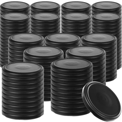 Afbeelding van KADAX 200 stuks schroefdeksel met diameter van 82 mm, metalen twist off deksel, reservedeksel voor inmaakpotten en weckpotten, deksel 6 inkepingen, zwart mat