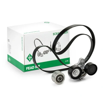 Afbeelding van INA 529 0206 20 Poly V riem set Met vrijlooppully BMW: 5 Saloon, 1 Hatchback, 3 Touring