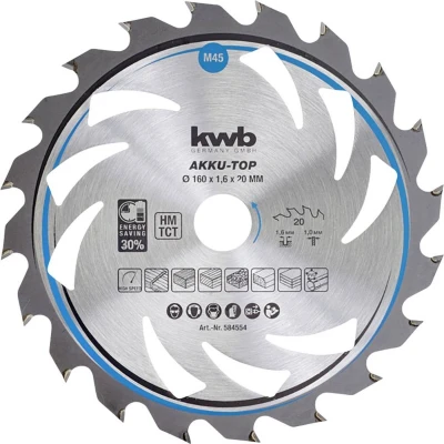 Afbeelding van kwb 586554 Hardmetaal cirkelzaagblad 190 x 16 1.3 mm Aantal tanden: 30 1 stuk(s)