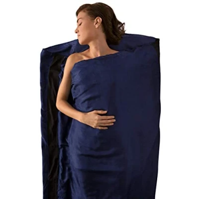 Afbeelding van Sea to Summit Silk Stretch Liner Standaard Lakenzak Zijde lycra Blauw Recht model