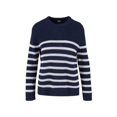Afbeelding van Urban Classics Striped Trui, Dames, Maat: 3XL, Navy white