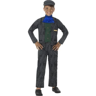 Afbeelding van Smiffys Horrible Histories Miner Kinder Kostuum Kids tm 6 jaar Grijs