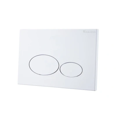 Afbeelding van Wiesbaden X32 Metal drukplaat voor inbouwreservoir glans wit