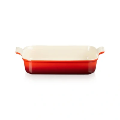 Afbeelding van Le Creuset Aardewerken Rechthoekige Ovenschaal In Kersenrood 32cm 3,85l