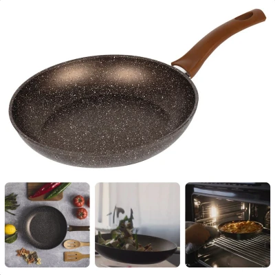 Afbeelding van Cheqo® Koekenpan Bakpan Ø26cm 4,7cm Duurzaam Champagne Gas, Inductie, Elektrisch, Keramisch, Halogeen