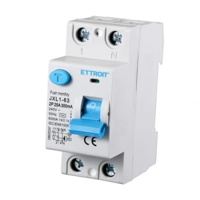 Afbeelding van Zuivere differentiaalschakelaar, 2 P 300 mA 6 KA 240 VAC, differentiële redding, neemt DIN modules in beslag (2P 25 A mA)