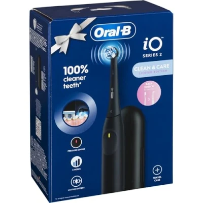 Afbeelding van Oral B iO2 Dark Blue Elektrische Tandenborstel + 1 Opzetborstel Reisetui