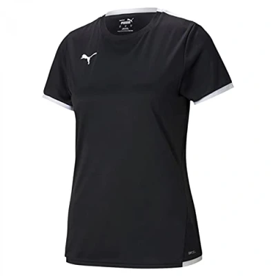 Afbeelding van Puma Teamliga Tshirt print, Dames, Maat: XS, Pumablack/pumawhite