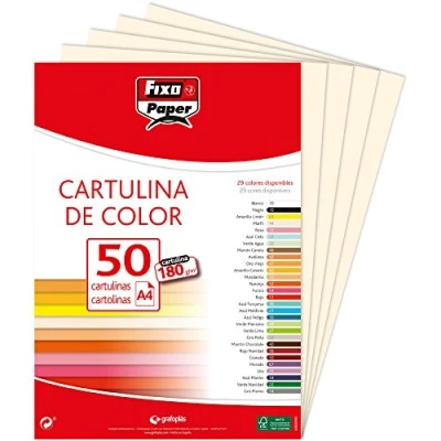 Afbeelding van Fixo Paper 11110344 kartonnen papier, A4, 180 g, ivoorkleurig, 50 vellen