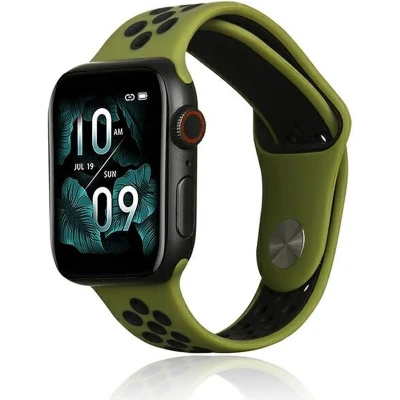 Afbeelding van Beline Apple Watch Sport Siliconen band 38/40/41mm groen zwart groen/zwart