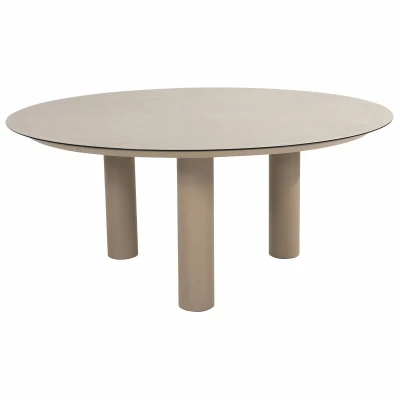 Afbeelding van Donato low dining tuintafel met 3 poten 160xH69 cm printed ceramic latte Taste 4SO