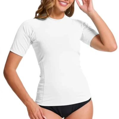 Afbeelding van MEETWEE Vrouwen Anti UV Rashguard UPF 50+ T shirt Sneldrogend Zwemmen Surfing Shirts, Wit., S