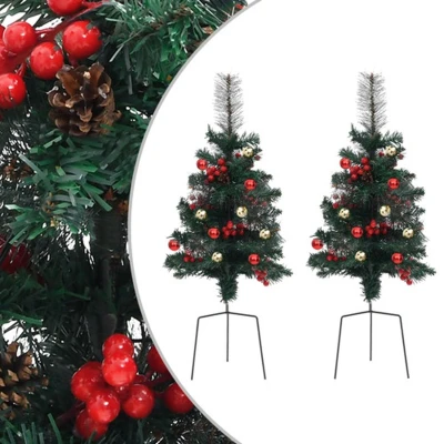 Afbeelding van Tuinkerstbomen 2 st 76 cm PVC