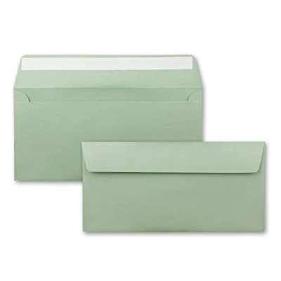 Afbeelding van FarbenFroh by GUSTAV Neuer, 25 brievenenveloppen DIN lang eucalyptus (groen) 110g/m² 11x22 cm zeer vormvast kleefmiddel merkkwaliteit