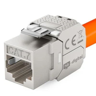 Afbeelding van HB Digital Cat 7 Keystone Module LSA Jack Vrouwelijk 1000 MHz 10 Gbits Optimaal voor 5e/6/6a/7 STP Connector Netwerkkabel Inbouw Patchpaneel Installatiekabel