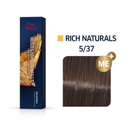 Afbeelding van Wella Koleston Perfect ME+ Rich Naturals 60ml 5/37 lichtbruin goud bruin