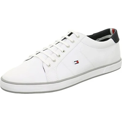 Image de Tommy Hilfiger Homme Flag formateurs, Blanc