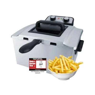 Afbeelding van Steba DF300 Frituurpan 5 liter 3000 Watt 1 XXL en 2 medium manden Anti reukfilter kijkvenster RVS