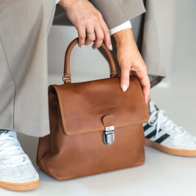 Afbeelding van Leren Schoudertas Cognac Angera