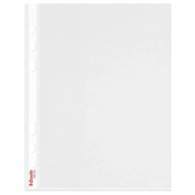 Afbeelding van Esselte 56123 100 stuks A5 polypropyleen hoezen 70 micron multi geperforeerd opening van boven staand