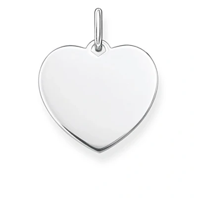 Afbeelding van Thomas Sabo 925 sterling zilver dames hanger hart 1,9 cm één maat, Geen edelsteen, One Size, zilver, edelsteen