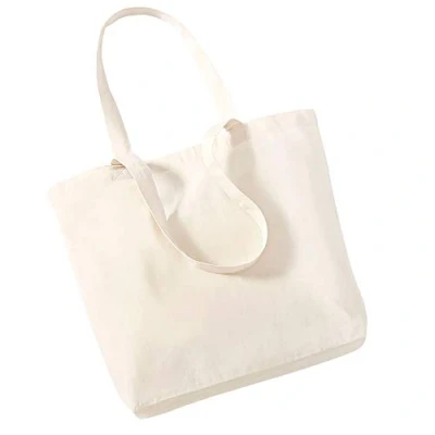 Afbeelding van Westford Mill unisex boodschappentas 180, Wit, 32 x 35 12 cm
