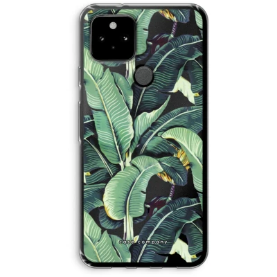 Afbeelding van Case Company® hoesje geschikt voor Google Pixel 5 Bananenbladeren Soft Cover Telefoonhoesje Bescherming aan alle Kanten en Schermrand