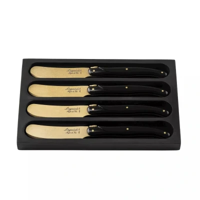 Afbeelding van Laguiole Style de Vie Botermessen Prestige Line Goud 4 Stuks