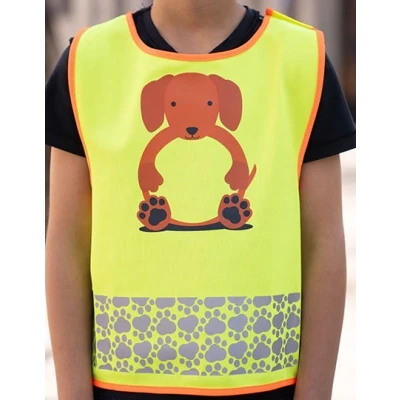Afbeelding van Korntex Children&#039;s Safety Vest Funtastic Wildlife CO² Neutral KX119K Dog Yellow