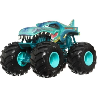 Afbeelding van Hot Wheels Monster Trucks Truck Grote metalen vrachtwagen op schaal 1:24 met gigantische wielen en coole designs JDR03