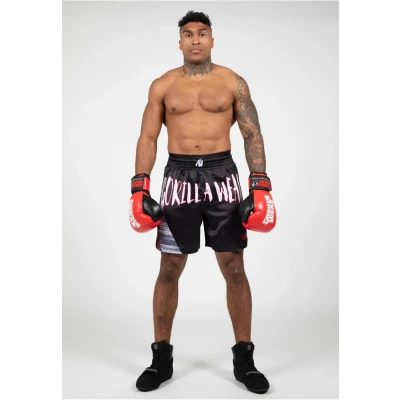 Afbeelding van Gorilla Wear Clayton Boxing Shorts Zwart/Rood 2XL