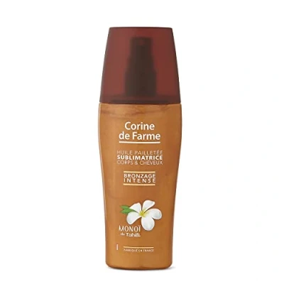 Afbeelding van Corine de Farme Huile Illuminatrice Brillance Corps, Visage et Cheveux Parfumée au Monoï Tahiti Sans parabènes Fabriqué en France 150 ml