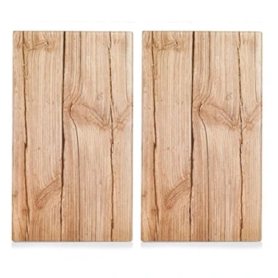 Afbeelding van Zeller Present 26277 Wood fornuisdeksel/snijplank, glas, 2 stuks
