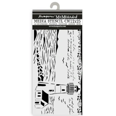 Afbeelding van Stamperia Silent Sea Thick Stencil 12x25cm Lighthouse (KSTDL117)